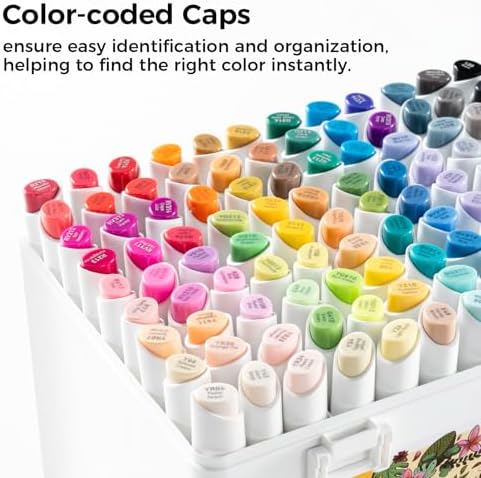 Ohuhu Alcohol Markers 108 Colors Fine& Slim Broad for Architectural Design
