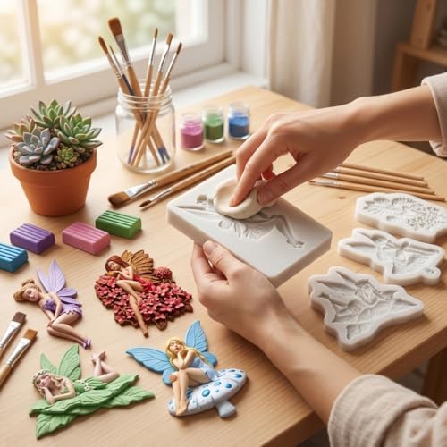 Butterfly Fairy Silicone Molds Elf Girl Polymer Clay Mold Set of 4
