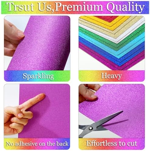 20 Colors 40 Sheets Glitter Cardstock,Cardstock Paper,Premium Sparkly Cricut Cardstocks,A5 Glitter Paper for Arts Crafts,Card Making, Scrapbook Supplies for DIY Project