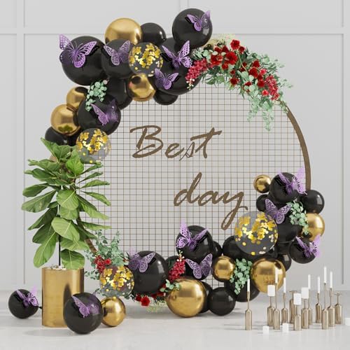 SAOROPEB 3D Butterfly Wall Decor 48 Pcs Lavender Butterfly Decorations | 4 Styles 3 Sizes, Butterfly Birthday Decorations Butterfly Party Decorations Cake Decorations, Removable Stickers