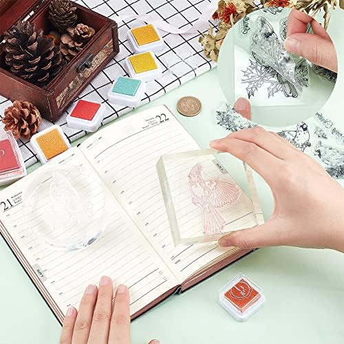 GLOBLELAND Christmas Cardinal Clear Stamp Christmas Transparent Stamp Winter Birds Silicone Stamps for DIY Scrapbook Journal Card Making