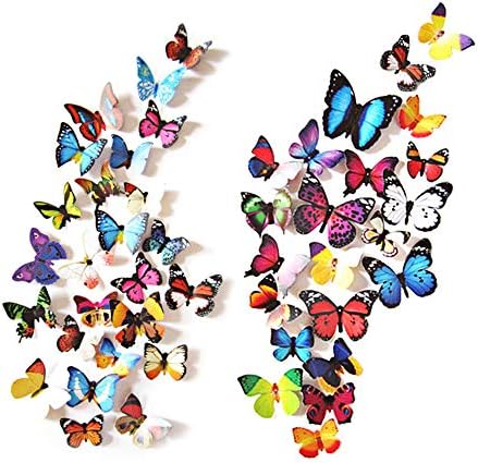 80 Pcs 3D Butterfly Wall Stickers Decorations for Room Decor