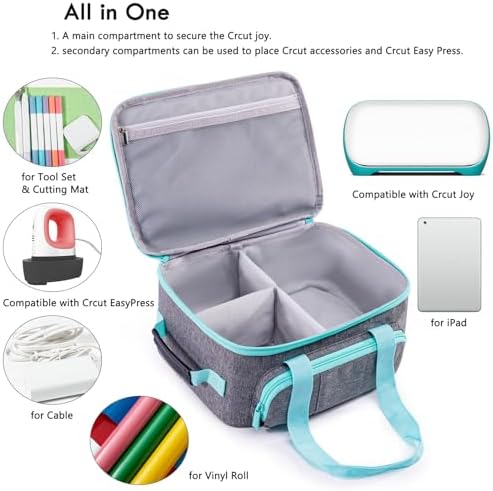 Carrying Case for Cricutt Joy, Portable Craft Storage Bag Organizer with Pockets for Tools and Accessories