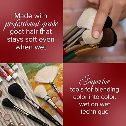 Silver Brush Limited Silver Mop White Oval Oil Paintbrush, Size 3/4 Inch