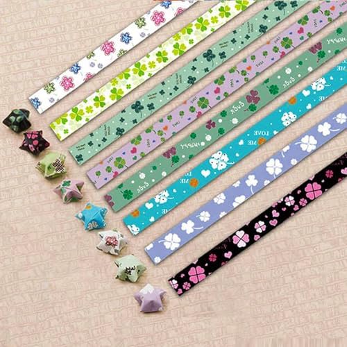 Origami Paper Stars, Colorful Handcraft Origami Lucky Star Paper DIY Paper Arts Creativity Hand Art Crafts (four-leaf clover (540) sheets)