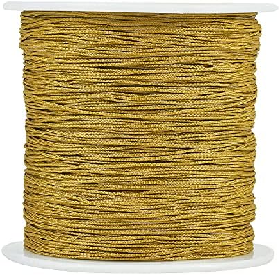 150 Yards 0.5mm Braided Nylon Crafting Thread Chinese Knotting Beading String Macrame Cord Rope for Necklace Bracelet Jewelry Craft Making, Goldenrod