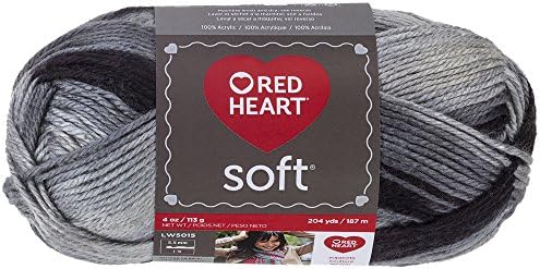 Red Heart Soft Yarn, Greyscale (E728.9931)
