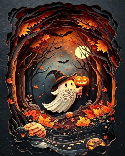 Tabszca Halloween Ghost Paint by Numbers Kit for Adults 16 X 20 Inch