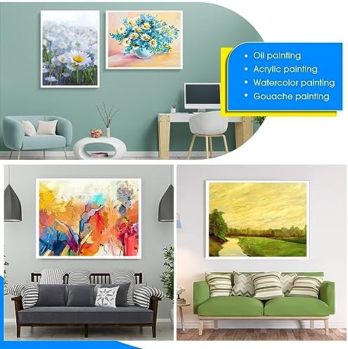 Sherr 6 Pcs 48 x 36 Inch Large Canvas for Painting Cotton Stretched Canvas Blank White Canvases Triple Primed Painting Profile Blank for Watercolor Acrylics Oil