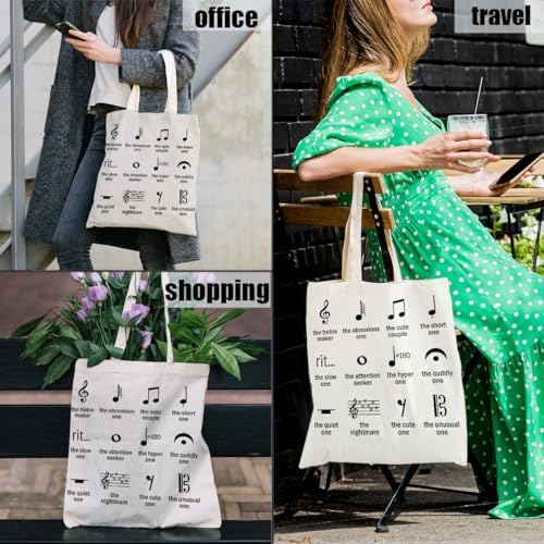 Canvas Tote Bag Gifts for Women Music Dance Sewing Lovers, Double-Sided Print Bags