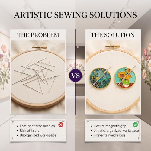 2 PCS Van Gogh Needle Minder Magnet Set for Cross Stitch & Needlepoint Art
