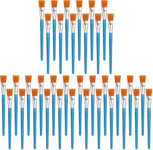 12 PCS 3/4 in Flat Paint Brushes for Acrylic Painting, Bulk Paintbrushes for Acrylic Paintings, Watercolor Paint Brush for Kids Adults Oil Detail Body Face Art (Pack of 3)