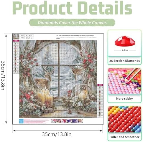 Xylogist Christmas Diamond Art Kits for Adults 14x14Inch