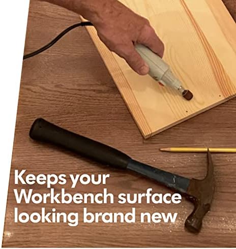RESILIA Work Bench Mat - 23.5" X 47.5" X 0.06" Scratch-Resistant PVC Mats - Protect Your Workbench, Table, or Tool Station from Painting, Woodworking, Crafting, Building, & More, Clear, Made in USA
