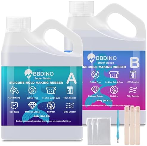 BBDINO Super Elastic Silicone Mold Making Kit 8A Clear 2.42lbs