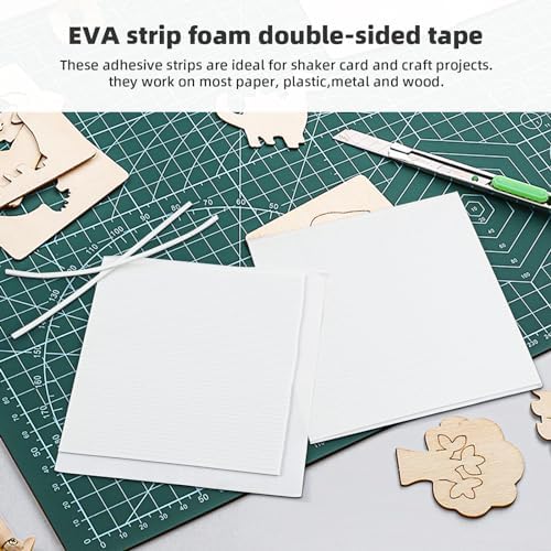 SIDAZON 100/600 Pcs Adhesive 3D Foam Strips Foam Tape Craft Double Sided Sticky Strips Dual-Adhesive Tapes with Adhesive Mount for Shaker Cards, Scrapbooking Office Supplies（5.9 Inch