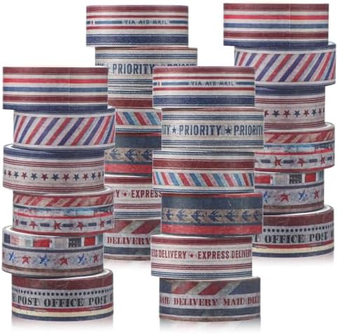 24 Rolls Airmail Postal Washi Tape Vintage Air Mail Gifts Bulk