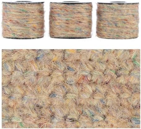 Sparkle Yarn, Colorful Yarn, Fuzzy Yarn for Crocheting Knitting Crafts, Set of 3 Rolls (Misty Starburst)