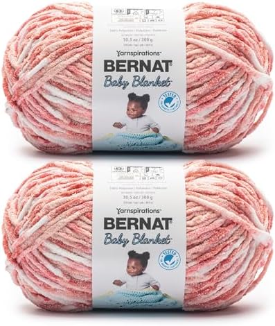 Bernat Baby Blanket Yarn for Crocheting Soft, Petal Pink