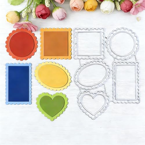 Cutting Dies Metal Stencils Scrapbooking Tools DIY Embossing Template for Paper Card Making Album Arts Crafts Supplies (Lace Border Set-14.7x10.5cm)