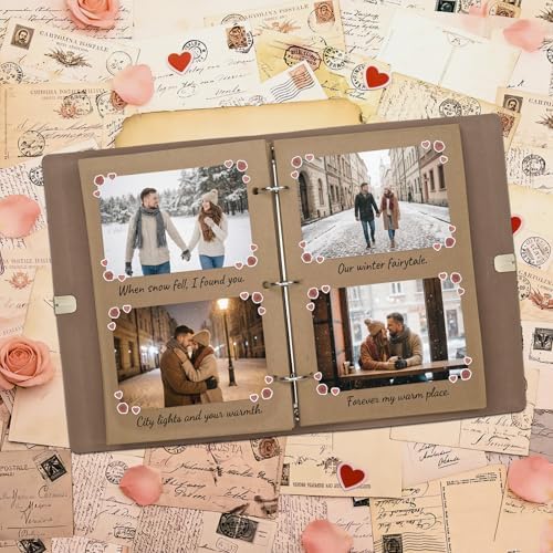 Vienrose Photo Album Scrapbook Kit, 9x6.5 Inch, 60 Pages, Dark Brown