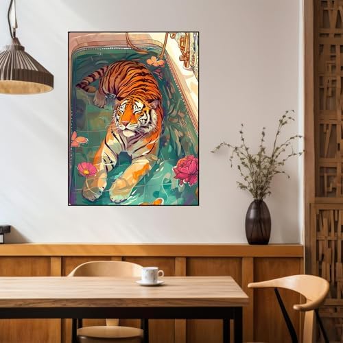 Benjenes Tiger Diamond Art Kits for Adults, Diamond Painting Kits