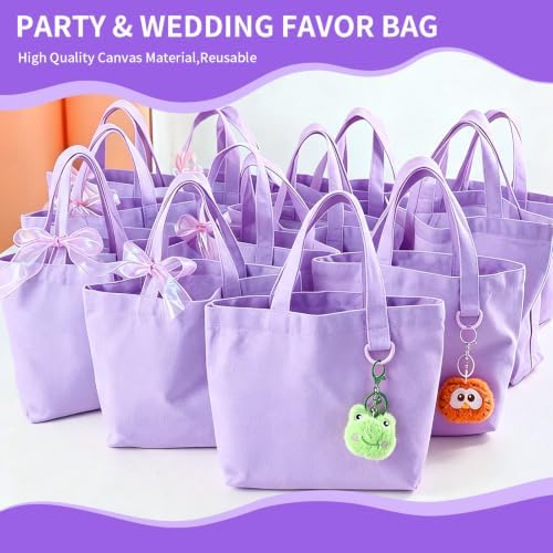 1 | 12 | 24 Pack Small Canvas Tote Bags, Mini Tote Bags Bulk for Women, DIY Blank Reusable Cute Sublimation Tote Bag