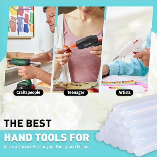 Phinus 20 Pack Hot Glue Sticks, 8" Long x 0.4" Diameter Clear Glue Sticks for Glue Gun, EVA Clear Glue Gun Sticks, Hot Glue Gun Sticks for DIY Craft Sticky Projects & More