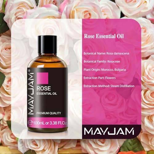 MAYJAM Rose Essential Oil for Diffuser Soap Candle Making, 3.38FL.OZ