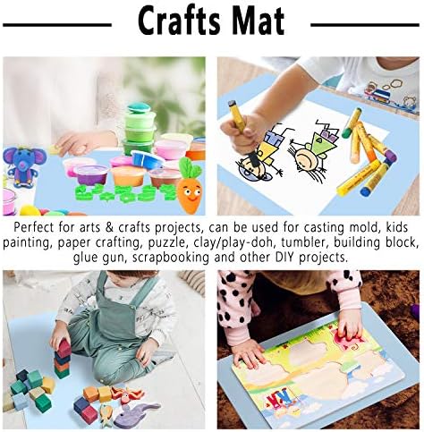 Gartful Silicone Crafts Mat, Silicone Sheets for Crafts, Painting, Nail Arts, Clay, Resin Jewelry Casting Molds Mat, Table Pad Placemat, Nonstick Nonslip, Gray & Beige & Light Blue (15.7x11.8 inch)