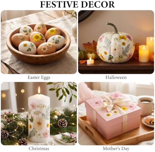NESCCI 83 Pcs Dried Flowers for Crafts,Real Natural Dried Pressed Flowers in Soft Yellow, White & Pink Tones for Resin,Used for Scrapbooking DIY Art Crafts Candle Soap Making Nails Décor