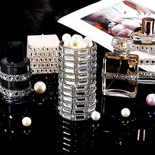 Xinnun 5 Rolls Rhinestone Ribbon,Silver,0.59 Inch,Mixed Style