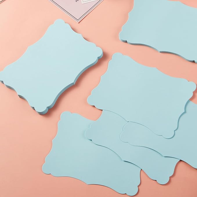 50 Pack Blank Kraft Greeting Cards, Light Blue, 5x7IN