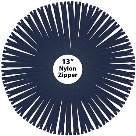 Mandala Crafts 80 PCs Navy Blue Closed-End 13 Inch Nylon Zippers for Sewing