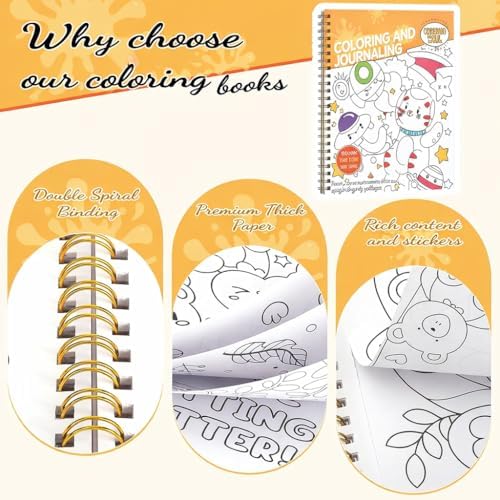 150gsm Coloring Book with Markers, 7x8.3in Travel Coloring Kit for Kids