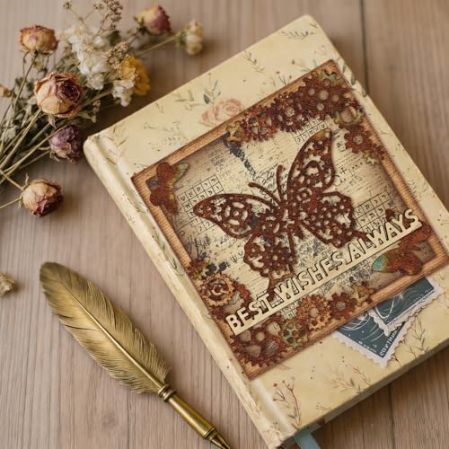 GLOBLELAND Greeting Texts Cutting Dies for Card Making Long Blessing Messages Words Metal Die Cuts Retro Artistic Inspiring Quotes Die Cut Dies for DIY Cards Scrapbooking Photo Album Crafts Decor