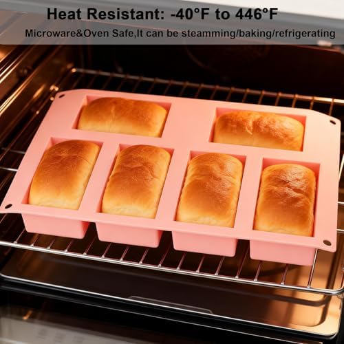 Nalchios Silicone Soap Molds, 6 Cavities Rectangle Silicone Molds for Craft Soap, Loaf Bread, Ice Cube, BPA-Free, Heat Resistant, Easy Release o& Clean, Reusable Baking Pan for Home Kitchen Bakery