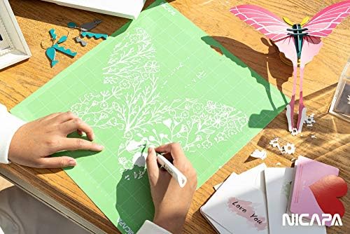 Light Grip Cutting Mat (12x12 inch, 10 Pack) - Light Adhesive Sticky Blue Quilting Replacement Cut Mats
