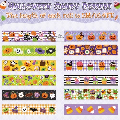 12 Rolls Candy Dessert Washi Tape for DIY Craft Gift Wrapping