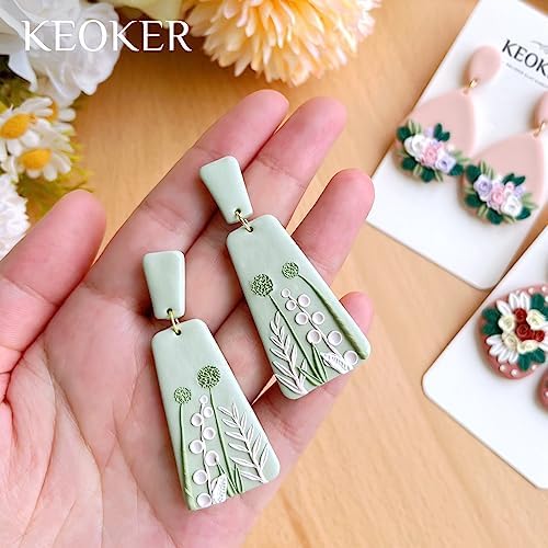 Keoker Polymer Clay Cutters, Clay Cutters for Polymer Clay Jewelry, Basic Polymer Clay Cutters, Clay Earrings Cutters.