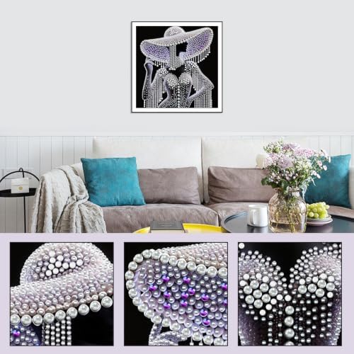 Domnpes Elegant Lady Diamond Art, Diamond Painting Kit for Adults