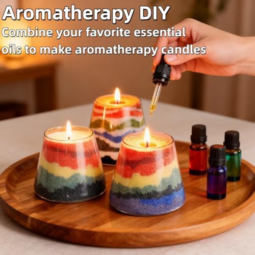 PHYMAT 14 Color Sand Candles with 100pcs Wicks,1.5LB Pearled Candle,Bead Powder Plant Candle Sand Wax Set for Handmade Candle Making, Wedding and Party Decor
