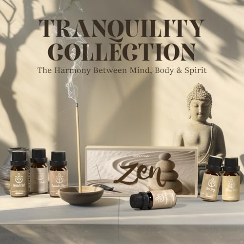 ARVIDSSON Zen Essential Oils Set, Nautal Tranquil Essential Oil for Diffusers for Home - Zen Garden, Lavender Dream, Serene Spa, Citrus Mint, Tranquil Wood, Herbal Chill, Gift for Women