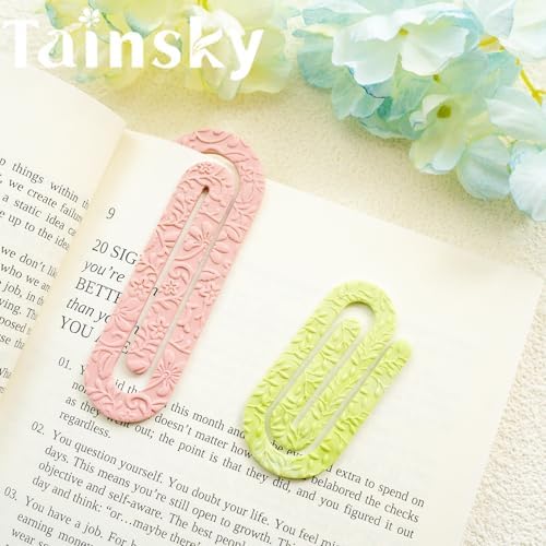 TAINSKY Paperclip Polymer Clay Cutters, Giant Paperclip Bookmark Creator for Polymer Clay Jewelry, 6 Pcs Reading Clay Cutters for Making Earrings Jewerly, Polymer Clay Earrings Tools