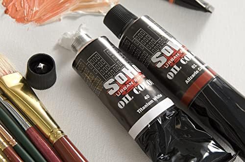 Soho Urban Artist Oil Paint Purples Set of 4-50 mL Tubes, Triple-Milled Oils with Refined Linseed - Smooth Application, True Color Mixes, Ideal for Brushes & Palette Knives