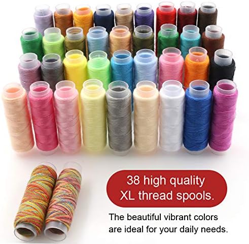 183PCS Premium Sewing Machine Kit, 38 XL Thread Spools Large Sewing Kits for Adults, College Students, Beginners, Emergency, Sewing Supplies Kit Including Professional Sewing Accessories