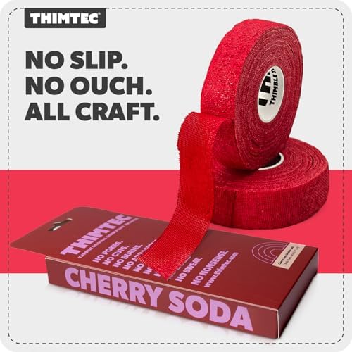 THIMTEC - The Original Thimble Tape for Hand Sewing - Fully Adjustable Nail & Finger Protector - A Smarter Alternative to Classic Knitting Thimbles - Cherry Soda, 2-Pack