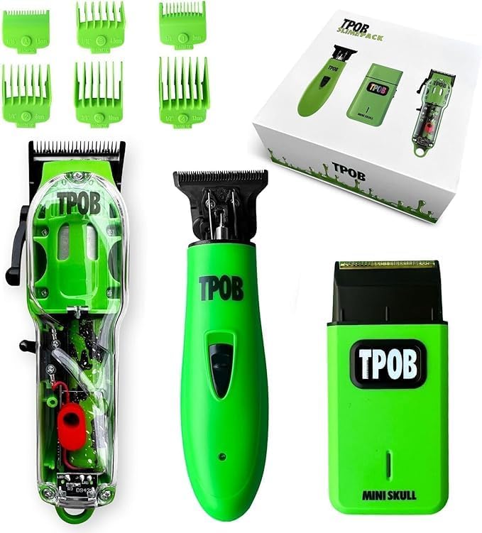 TPOB Slime 2 Barber Hair Clippers Trimmer Shaver Set for Men with Matte case and X Fade Blade (Gr)