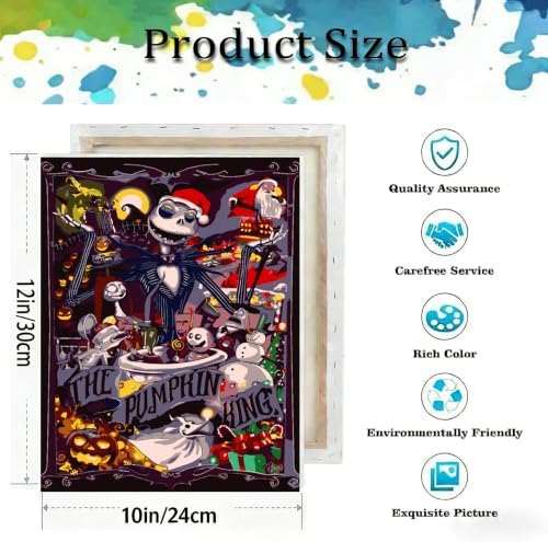 Christmas Paint by Numbers Kit for Adults Beginner with Framed 10x12 Inch