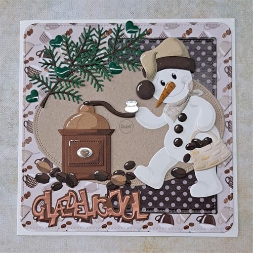 Patchwork Coffee Machines Coffee Beans Metal Cutting Dies for Card Making